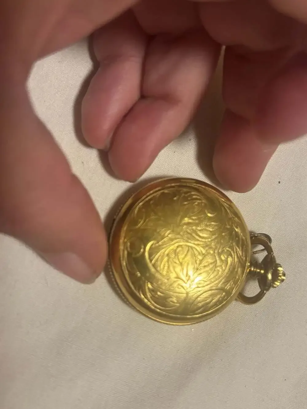 Vintage Caravelle by Bulova 17 Jewels Gold-Tone Hunter Case Pocket Watch